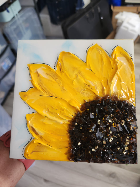 Blue sunflower 6x6