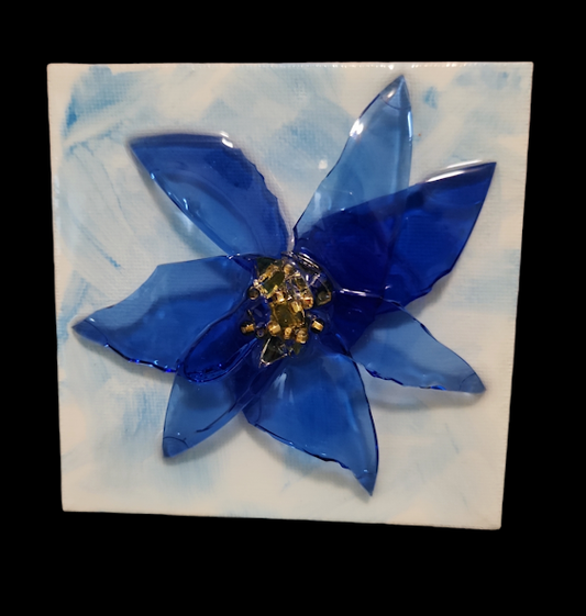 4x4 blue flower magnet